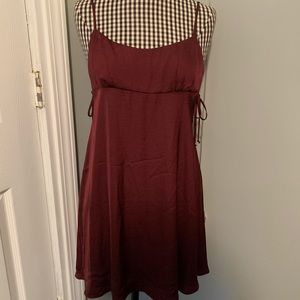 Maroon Satin Free People Dress